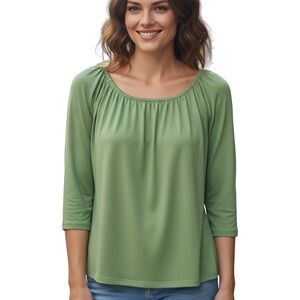 Color Works Chic Green Women's Blouse